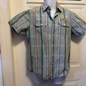 VTG NAUTICA Jeans‎ 99 Striped Casual Button Short Sleeve Shirt 90s  Size Small